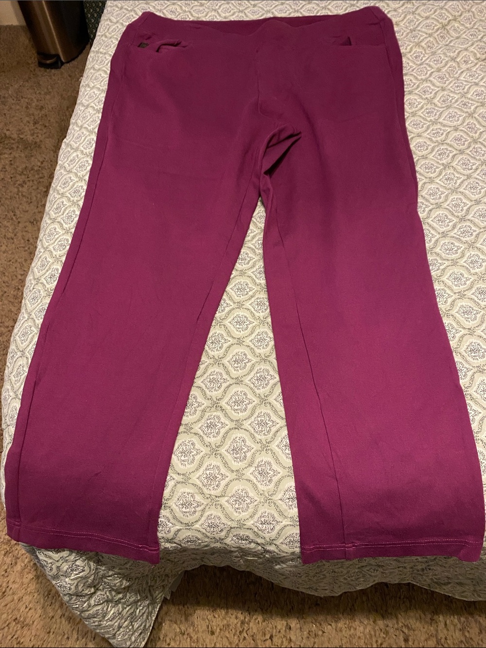Belle by Kim Gravel Magenta Straight Leg Pull-On Pants